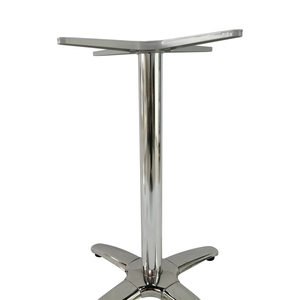Pied de table lesté en acier inoxydable brossé à quatre branches avec pieds réglables pour café, hôtel, bistrot, espace repas - Product Image 3