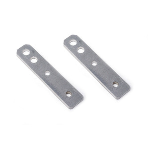 Plaque de liaison métallique plate à plusieurs trous en acier inoxydable estampé sur mesure, à extrémités arrondies, pour le raccordement de tôles métalliques de meubles en bois - Product Image 2