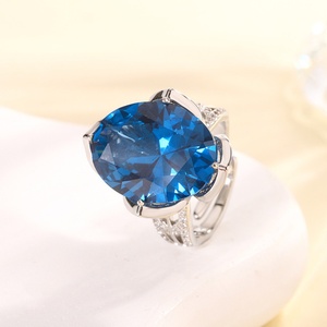 High End Jewelry Eco-friendly Copper 15*20mm 15*20MM Red Zircon Engagement Ring Oval <b>Petal</b> Prongs for Romantic Proposals - Product Image 3