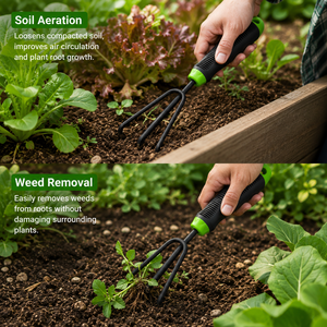 เครื่องมือทำสวนแบบกรงเล็บ คราดมือ จอบมือ เครื่องมือพรวนดิน 3 ง่าม - Product Image 4