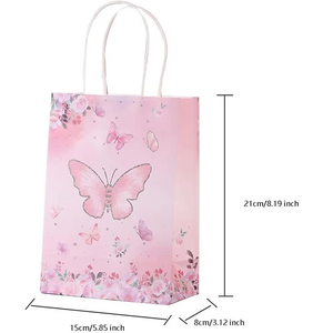 Sac cadeau classique personnalisable en papier kraft blanc, écologique, biodégradable et durable, avec poignée perforée - Product Image 2