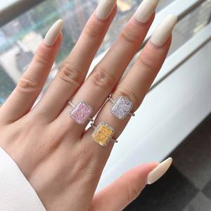 18K Vergulde Roze Groot Centrum Full Cz 8a Zirkoon Ring 925 Sterling Zilver Ijs Geslepen Diamant Verlovingsring Trouwring Sieraden Vrouwen - Product Image 1