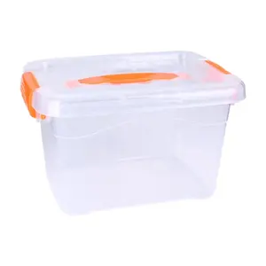 7.5L-13L-20L Clear Plastic Box Stackable Plastic Storage Box With Latching Handle And Wheels Lids