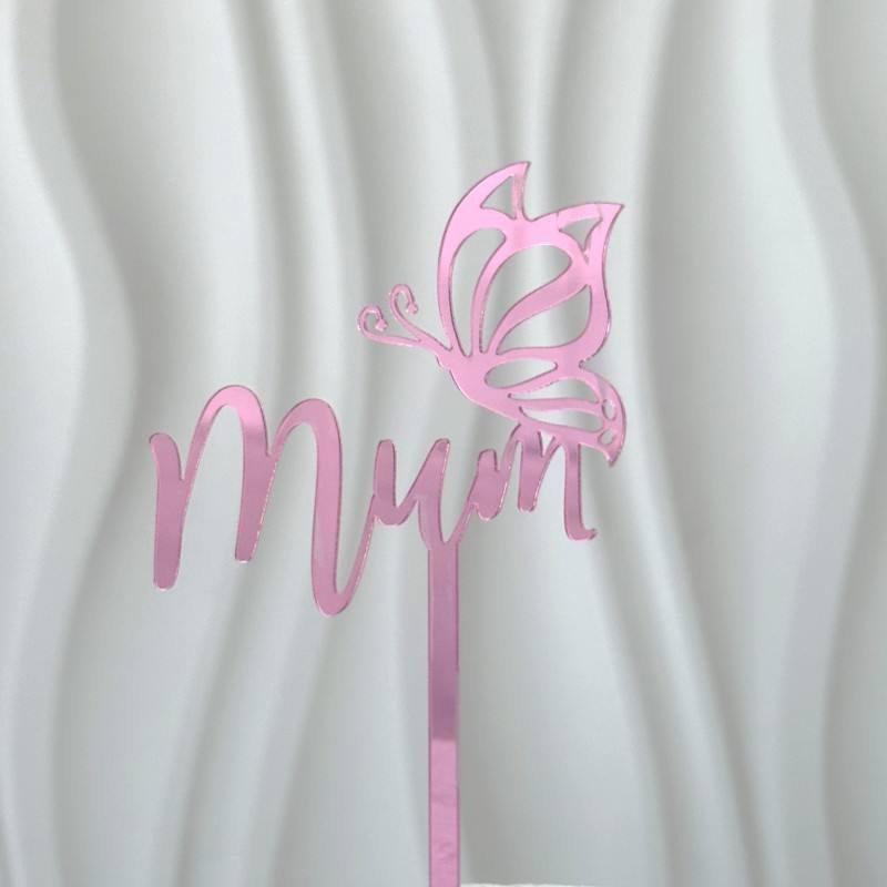 Miroir Rose Rouge Papillon MAMAN