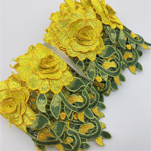 <strong>Wholesale</strong> New 3D Africa Embroidered <strong>Fabric</strong> Flowers Applique <strong>Lace</strong> Trim in Stock - Product Image 6