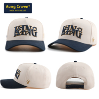 Gorra de Béisbol de 5 Paneles al por Mayor OEM, Gorras con Letras Personalizadas, Logotipo Bordado en 3D, Gorra de Béisbol de Dos Tonos con Cierre a Presión para Hombre