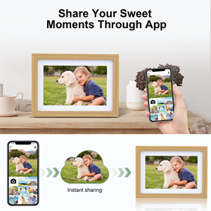 Hiện đại thanh lịch màu Xám gỗ khung ảnh kỹ thuật số 1280x800 HD 32GB Bộ nhớ Wifi kích hoạt vật liệu acrylic RK3126 mô hình - Product Image 4