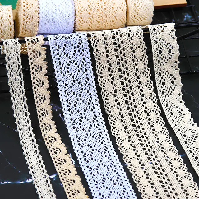 Hot Sale High Quality Crocheted Garment Lace Trimming Cotton Lace Trims