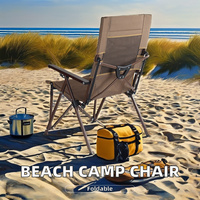 Chaise de camping pliable en métal avec accoudoir porte-gobelet pour concerts de plage en plein air sport voyage jardin utilisation