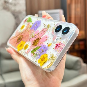 Encantadora Funda de Teléfono <span class=keywords><strong>con</strong></span> Flores Secas Hechas a Mano para iPhone 17 Pro Max 17 Air 16 15, Carcasa Transparente Brillante de TPU Suave, Regalo para Mujer - Product Image 4