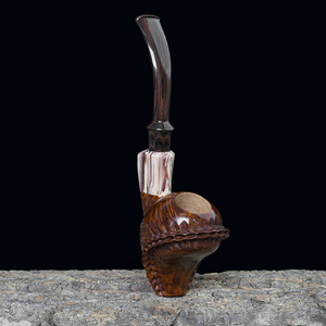 MUXIANG Handmade Briar Wood Pipe Free Type 3mm Filter Tobacco Smoking Accessory For Men - Product Image 4