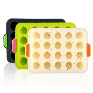 Non-Stick <b>Silicone</b> Cake Mold Grids Flower Shaped for Home <b>Baking</b> of Chocolate Fudge Jelly Cake Pans - Product Image 1