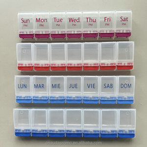 Boîte à pilules promotionnelle personnalisée avec logo, une semaine, rangée unique, 7 compartiments, cadeau promotionnel pour les soins de santé - Product Image 2