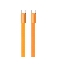 Pabrik grosir dikepang kabel datar tipis 60W USB C ke USB C kabel 1.5M USB L kabel pengisian cepat