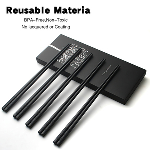Custom Fiberglass Sushi <strong>Chopsticks</strong> with Logo,Japanese Sakura Black Chop Sticks,<strong>Reusable</strong> Chinese Plastic <strong>Chopstick</strong> for Restaurant - Product Image 2