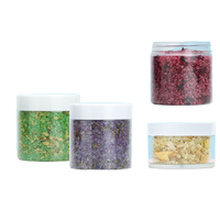 Gommage corporel YJ Brand aux granules de fleurs séchées, sel de bain, huile essentielle de rose, jasmin et lavande pour le nettoyage, origine CN/GUA, en bouteille