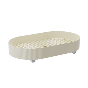 Tea And Fruit Tray Milk White Oval Draining Dish Rack For Kitchen Living Room Coffee Table Serving Trays - Product Image 5