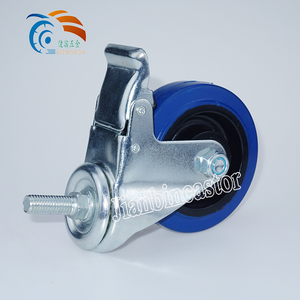Roulettes de meuble industriel en acier pivotant, 5/6 pouces, 4 pièces, roues en caoutchouc, plaque pivotante, verrouillage - Product Image 5