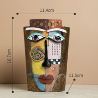 Juego de Macetas con Diseño Cubista, Regalo Ideal, Florero Abstracto con Forma de Cabeza, Maceta Colorida para Entusiastas del Arte, Decoración Moderna para el Hogar