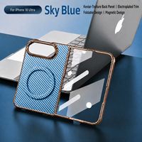 Casing HP iPhone 18 Ultra Tipis Magnetik Desain Hewan Tekstur Serat Karbon Lapis Elektroplating Anti Jatuh