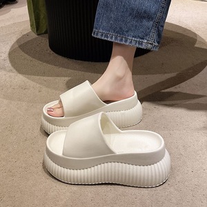 Autumn Winter Spring Thick-Soled Double-Layer Plush Warm Outdoor Bead Decoration Mixed Colors Toe Half-<b>Slipper</b> Women's Outerwear - Product Image 2