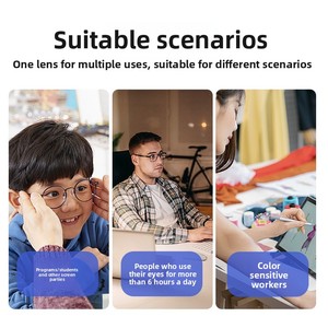 Lentes Ópticas de Resina Asféricas con Índice 1.56, Anti Luz Azul, Hidrofóbicas, SHMC, Lentes de Prescripción <span class=keywords><strong>para</strong></span> Miopía - Product Image 5