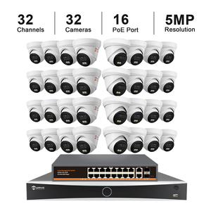 ระบบกล้องวงจรปิด POE 5MP ของ US พร้อมส่งในสต็อก กล้องทรงกระบอก 5MP 32 ตัว มาตรฐาน IP67 กล้องวงจรปิด 12MP 32CH NVR สวิตช์ POE 16 ช่อง พร้อมระบบตรวจจับความเคลื่อนไหว - Product Image 1