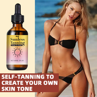 Gouttes bronzantes naturelles OEM sous marque privée, bronzant sans soleil pour le visage et le corps, boisson hydratante pour adultes