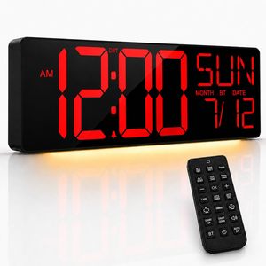 Changing <b>LED</b> <b>Wall</b> <b>Clock</b> Large Display Temperature Humidity Timer Remote Dual Alarm Home Decor - Product Image 2