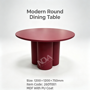 <span class=keywords><strong>Tavolo</strong></span> <span class=keywords><strong>da</strong></span> <span class=keywords><strong>Pranzo</strong></span> Rotondo in MDF Rosso Vino Opaco, <span class=keywords><strong>Design</strong></span> Artistico con Base Cilindrica, <span class=keywords><strong>Tavolo</strong></span> <span class=keywords><strong>Moderno</strong></span> per Sala <span class=keywords><strong>da</strong></span> <span class=keywords><strong>Pranzo</strong></span> di Casa, Hotel e Ristorante - Product Image 3
