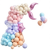 Kit d'arche de ballons sirène transfrontalier pour la décoration de fêtes à thème garçon et fille, idéal pour les baby showers