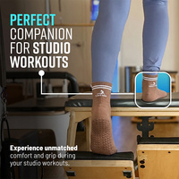 BiLu Custom Branded Yoga Barre Socks with Silicone Grips Anti Slip Pilates Socks for Retail