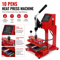 Machine d'impression numérique à 10 stations pour stylos |   Imprimante de logo pour stylos par sublimation, pour stylos promotionnels personnalisés