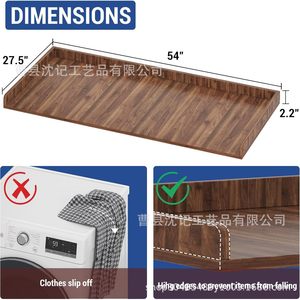 Support de machine à laver en bois, plateau de comptoir, rangement pour lave-linge et sèche-linge, couvercle de protection, support pour détergent à lessive, salle de bain moderne - Product Image 4