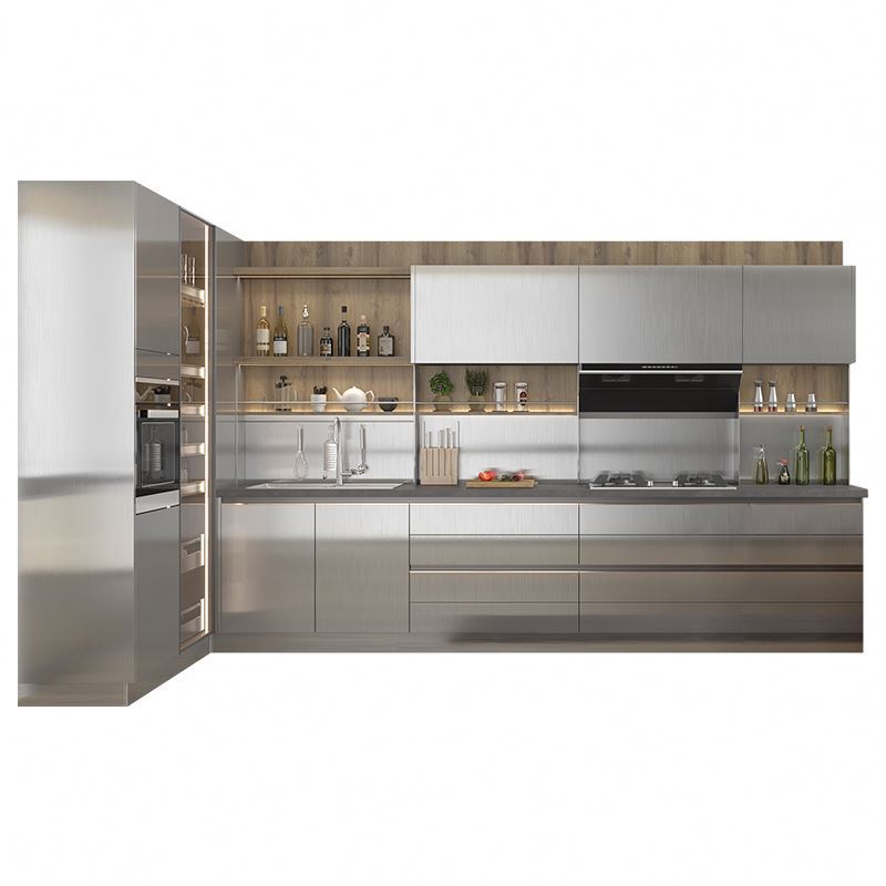 Flat Pack Luxury Full Set Smart L Shape Kitchen Designs Cabinets Modern Modern Minimalist Customized Durable Lacquer · image 5