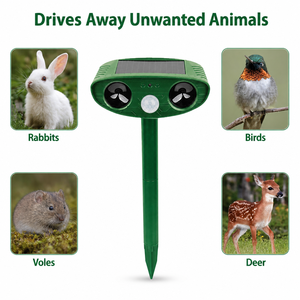 Repellente per Animali ad Ultrasuoni a Energia Solare per Conigli, Uccelli, Topolini, Cervi, Giardino e Cortile - Product Image 1