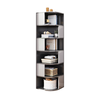 Étagère d'angle de rangement pour salon moderne, étagère à livres en bois blanc d'angle