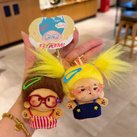 Zhuoyou Crazy Baby Petite poupée en peluche, mignonne et originale, avec cheveux bouclés, porte-clés, pendentif de sac unisexe distinctif, rembourrée en coton PP, 11-30CM, pour fête