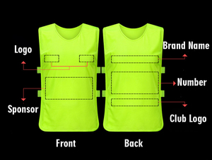 Rompi Latihan Klub dengan Logo Custom, Jaring Mesh, Bernapas, Cepat Kering, Oranye Hitam, untuk Sepak Bola - Product Image 4