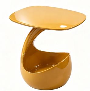 Space-Saving 2 in 1 Cat <b>Bed</b> Accent Table Modern High-Gloss End Table with Hidden Cat House Multi-Purpose Nightstand for Living - Product Image 1