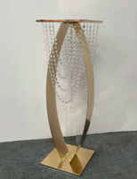 Support à fleurs de mariage moderne en fer plaqué or de haute qualité 30x50x120cm |   Centre de table de luxe pour la décoration d'événements