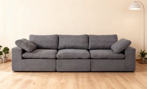 Chenille Fabric Upholstered <b>Sofa</b>, Oversized Comfy Cloud 3-Seater <b>Sofa</b> Couch, Double Plush Cushion for Living Room - Product Image 3