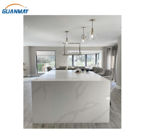 Hot bán nhân tạo đá thạch anh trắng calacatta cho nội thất nhà bếp bàn hòn đảo lớn phòng tắm Vanity Tops - Product Image 1
