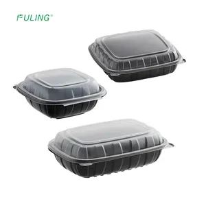 Biodegradable Dual Color Lunch Box Food-Grade Material Anti-Fog Disposable Fast Food Clamshell Containers
