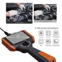 VSNDT 6mm, Endoscope vidéo 720P |   Écran de 5 pouces, câble en tungstène de 3 m |   360 °   Endoscope industriel articulé pour moteur/tuyau