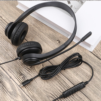 Casque téléphonique filaire étanche USB Type C 3,5 mm pour centre d'appels avec micro et écouteurs, livraison rapide, logo personnalisé