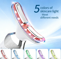 Masseur pour le cou et le visage, masseur multifonctionnel pour le visage avec deux sondes, 5 lumières colorées, 4 modes et design ergonomique