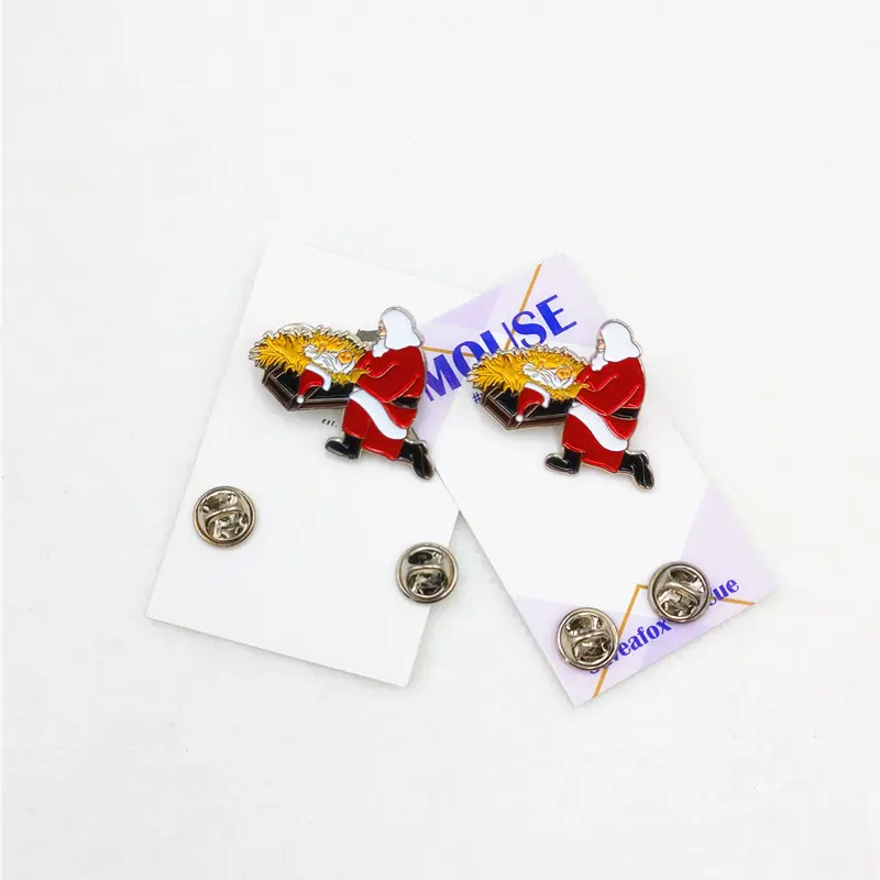 Cute Cartoons Christmas Badges Custom Design Metal Lapel Pins Souvenir Decorative Badges
