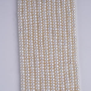 Promotion en gros pour collier et bracelet en perles d'eau douce naturelles plates de 4-5 mm, produits semi-finis en vrac, fabricant direct - Product Image 3