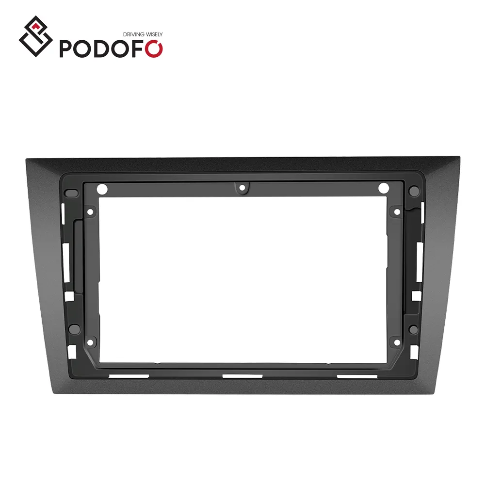 Podofo 9 ''dedicado Radio de coche Marco de plástico ABS soporte Panel recorte cubierta para VW Golf 6 2010-2013